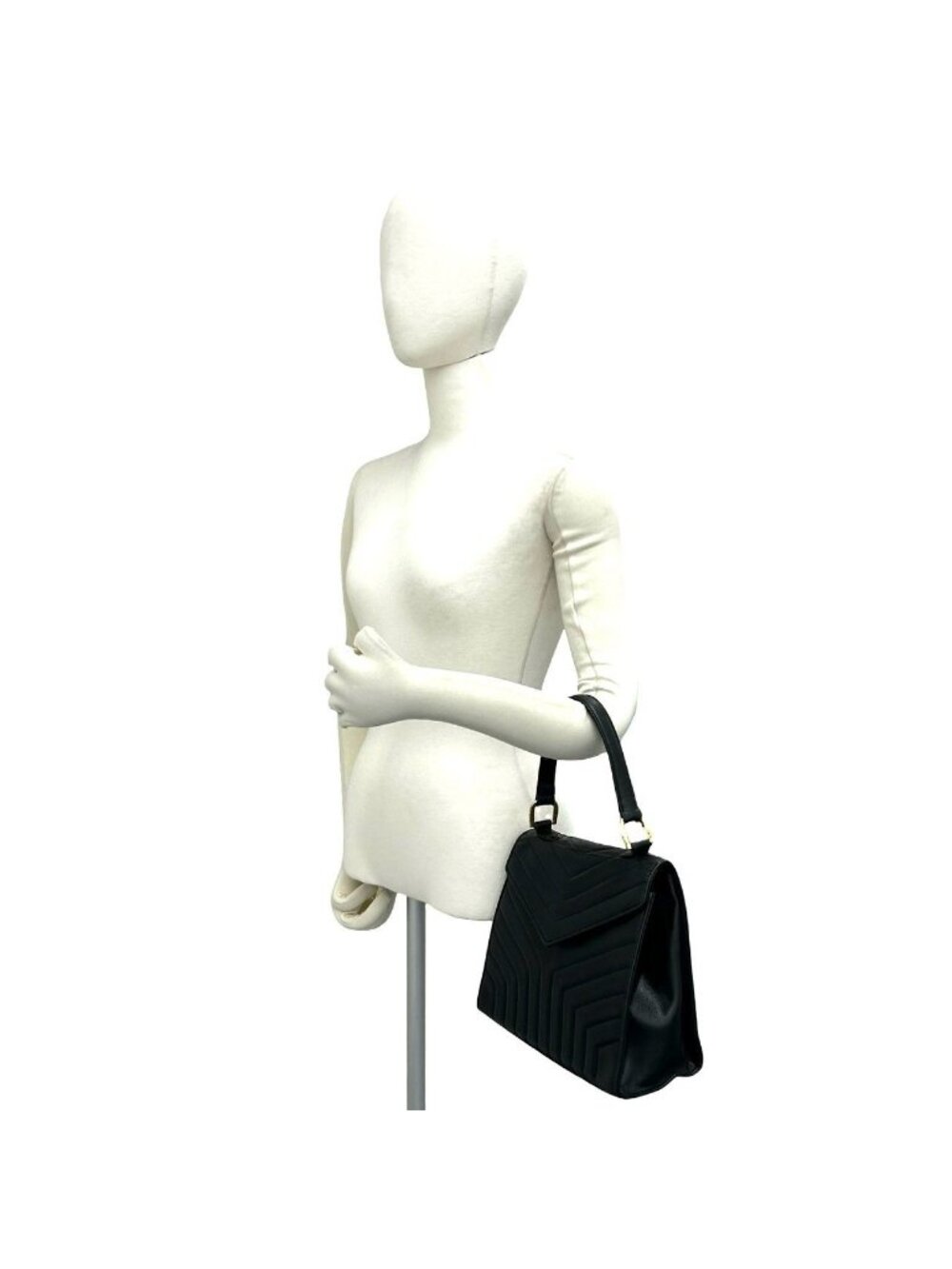Saint Laurent Vintage Stitch Leather Handbag Mini Tote Black - Picture 2 of 10